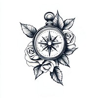 Compass and rose art illustration vintage.