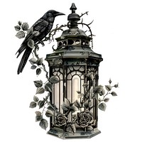 Gothic wedding lantern illustration vintage gothic.