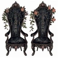 Gothic wedding chair chairs illustration furniture.