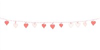 Line hearts border cute red decoration.