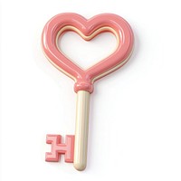 3d valentine key illustration heart pink.