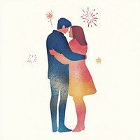 Couple new year celebrate illustration romantic colorful.