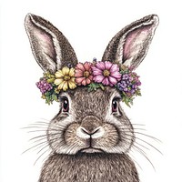 Rabbit portrait rabbit art illustration.