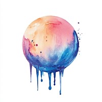 Watercolor melted globe art artistic sphere.