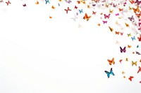 Butterfly confetti border butterflies background white.