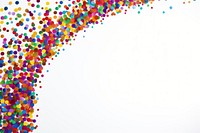 Rainbow confetti border background celebration decoration.