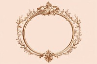 Ornament frame round gold embellishments.