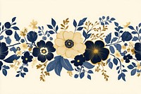 Vintage floral ornament mid border graphics pattern gold.