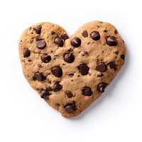 Dark chocolate chips cookie sweets heart confectionery.