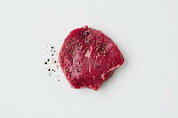 A raw beef steak ingredient food meat.