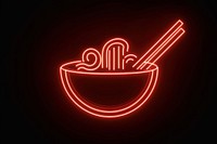 Ramen neon lines food.