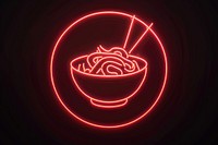 Ramen neon sign chopsticks.