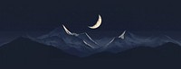 Mountain and moon mountains scenery night.