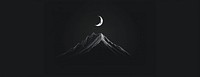 Mountain and moon minimalist night dark.