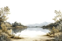 Lake borders lake background landscape.