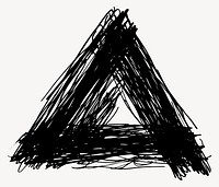 Abstract black scribble triangle vector