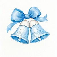 Bell watercolor christmas blue.