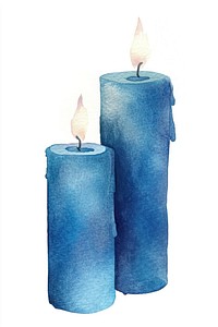 Christmas blue gradient candle candles watercolor soft.