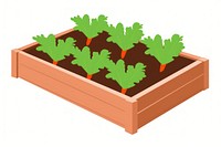 Garden bed illustration carrot plants.