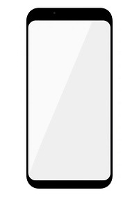 Black smartphone with white screen minimal illustration electronics.