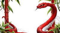 Chinese new year background frame snake illustration red.