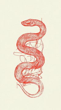 Chinese Snake illustration drawing sketch.