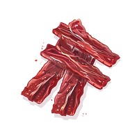 Jerky illustration bacon food.