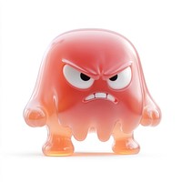 Jelly monster creature cartoon angry.