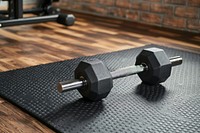 Dumbbells on the floor fitness gym exercise.