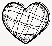 Abstract plaid heart sketch vector