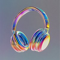 A glass headphone sign icon headphones illustration colors.