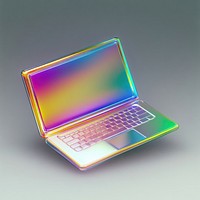 A glass laptop icon illustration electronics holographic.