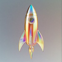 A glass rocket sign icon illustration exploration futuristic.