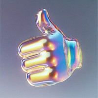 A glass thumb down sign icon illustration colors 3d illustration.