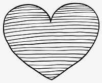 Striped heart line art design vector