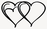 Intertwined hearts line art vector