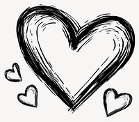 Artistic sketchy heart design vector