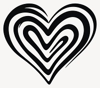 Abstract black and white heart vector