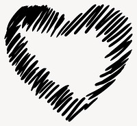 Sketchy heart with bold lines vector