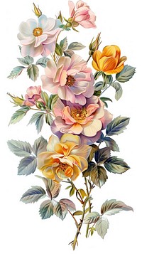 Flower collage cutouts flowers art illustration.