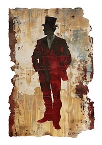 Groom with top hat art historical background.