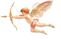 A cupid shooting an arrow bow illustration weaponry.