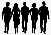 Group of people walking silhouette person group vector