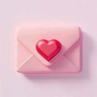 Pink envelope with a red heart peeking out symbol valentine's romantic.