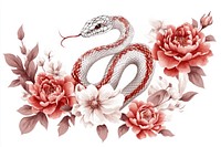 Flowers snake illustration pattern.