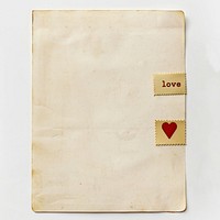 Ephemera paper heart blank text.