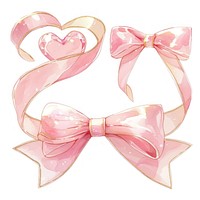 Coquette tiny ribbon illustration romantic pink.