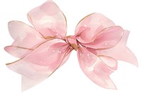 Coquette tiny ribbon illustration watercolor pink.