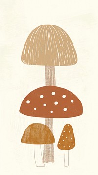 Cute mushroom illustration tones art.