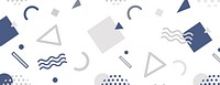 Geometric background with a white background and navy blue shapes. The background features a modern, abstract style with blue accents. Fun memphis pattern background. Gray background vector.